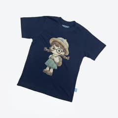 Kaos Boneka Gadis Berkacamata - warna Navy