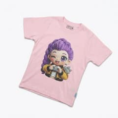 Kaos Boneka Rambut Ungu - warna Pink