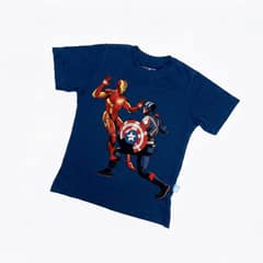 Kaos Iron Man dan Captain America - warna Navy